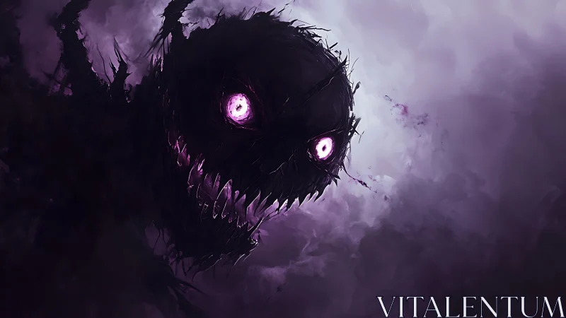 Midnight voidling grins wide, carved from violet storm