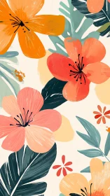 Botanical Bloom Cascade: Modern Florals in Coral & Sage.