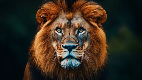 Majestic male lion portrait rendered in rich photoreal detail