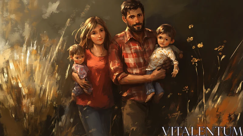 Family's Golden Moment Together.