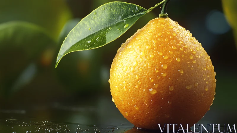 Dew covered orange glows under soft studio backlight.