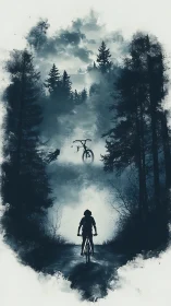 Midnight forest ride into a misty, dreamlit adventure.