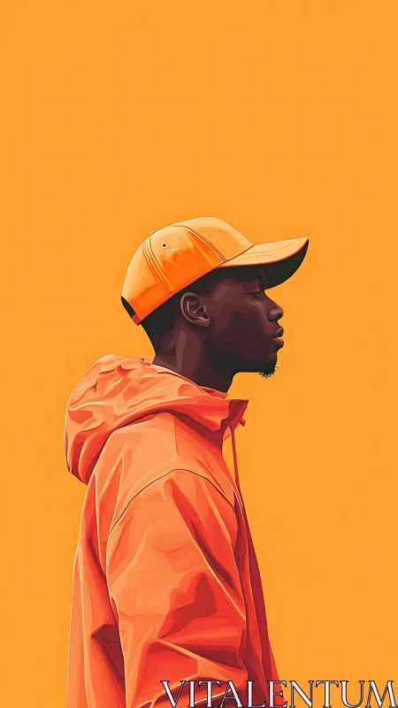 Monochrome blaze: profile of a cool urban daydreamer.