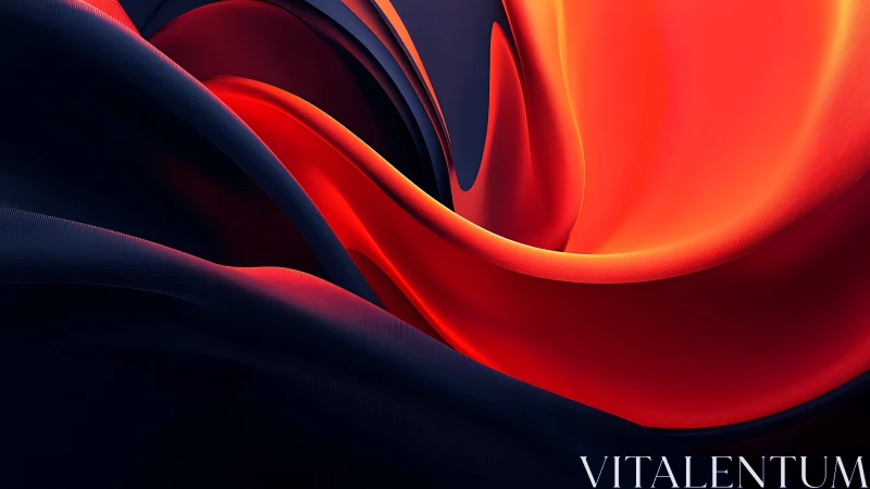 Molten Ember Ribbons Curl Through Midnight Velvet Space.