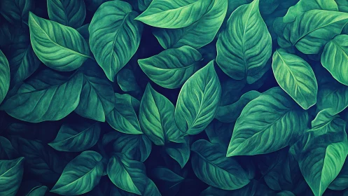 Vectorial foliage topology with layered luminance gradients.