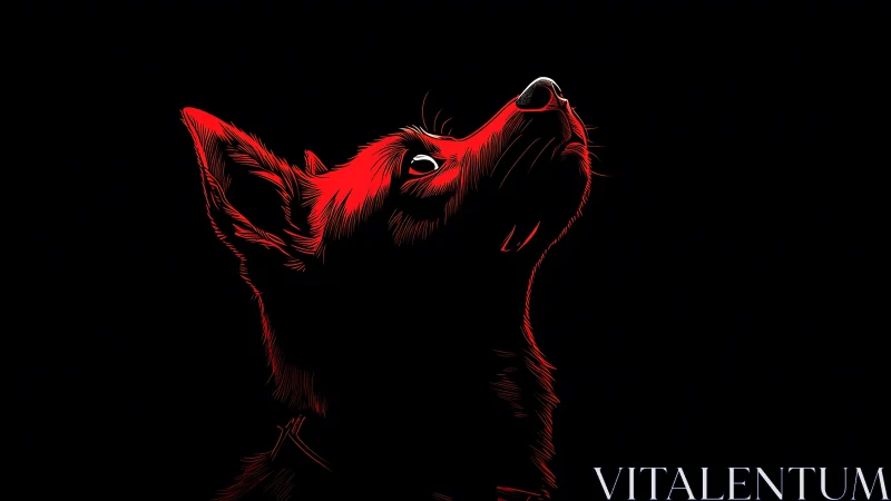 Crimson stargazer hound cuts the dark with quiet wonder.