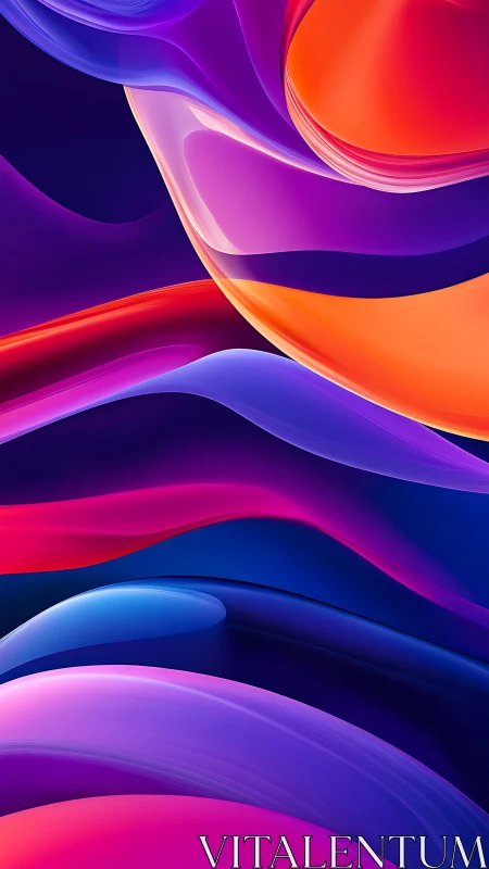 Vibrant abstract waves in purple, orange and blue colors.