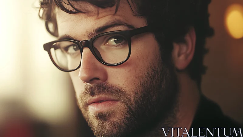 Quiet gaze in warm light, a thoughtful moment paused.