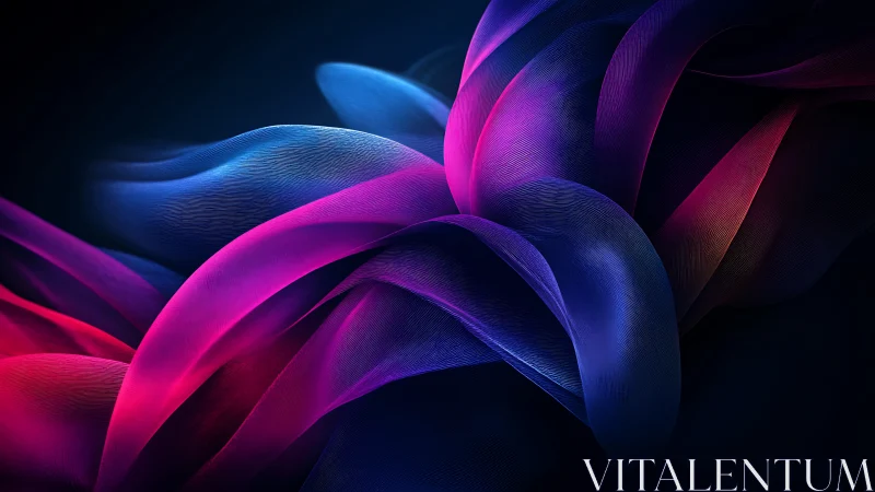 Velvet neon waves curling through a dreamy midnight glow.