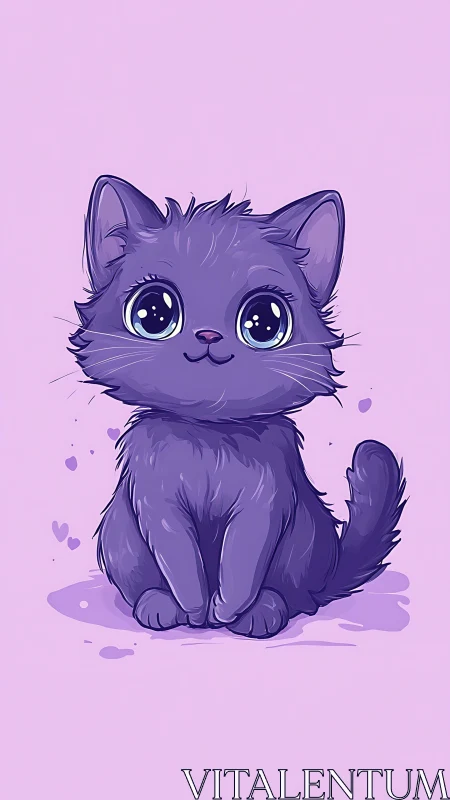 Lavender Whisker Wonder: Dreamy Feline with Starlit Eyes