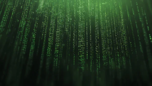 Glowing green code rain inviting you into the digital flow.