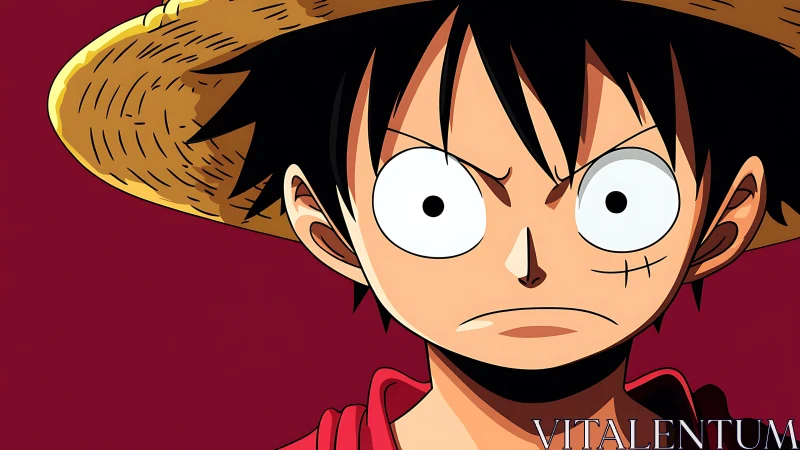 Straw hat anime hero with bold cel-shaded portrait lighting.