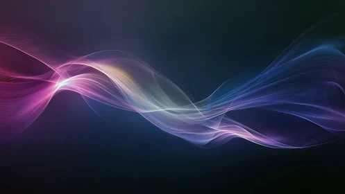 Colorful digital light waves on dark gradient background.