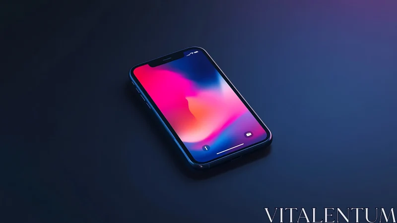 Premium smartphone displaying vibrant gradient wallpaper design.