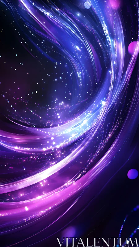 Starlit Neon Rivers Curl Across a Midnight Cosmic Canvas.