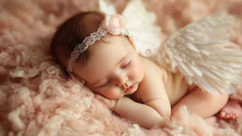 Feathered dreamlet slumbering on rosy cloud of hush.