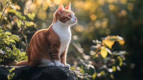 Ginger Cat's Golden Hour Garden Moment.