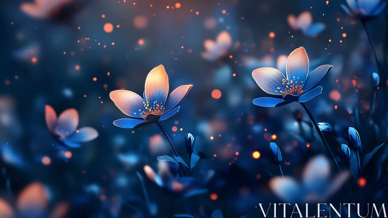 Glowing Flowers Dance in Magical Light