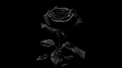 Midnight rose blooms quietly inside a velvet-black void