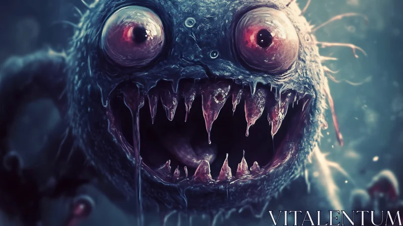 Friendly deep sea monster sharing a wildly toothy grin.