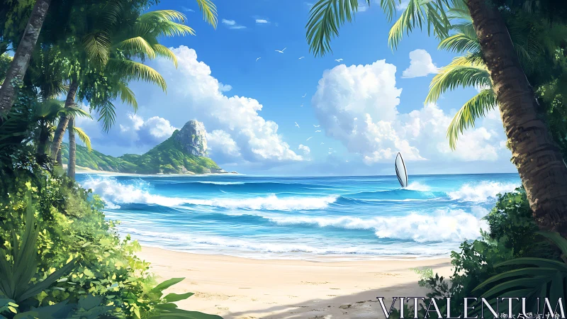 Tropical Paradise Beckons with Surfboard Dreams