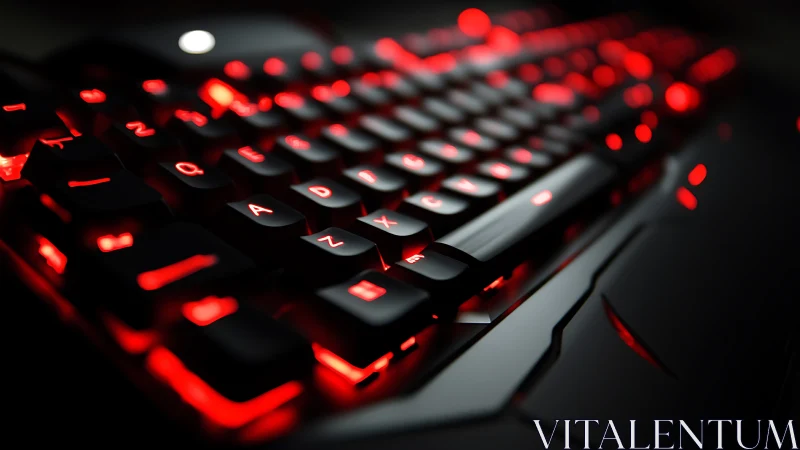 Mechanical gaming keyboard glows with intense red backlight
