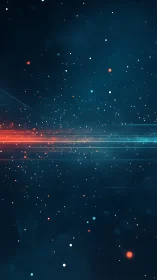 Futuristic light streaks crossing starry digital space.