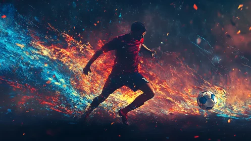 Fire-footed striker races through liquid lightning and spark storms