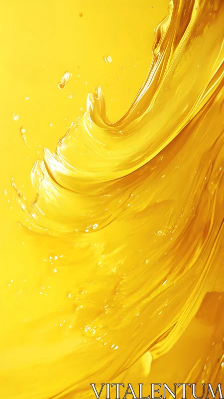 Golden liquid wave curves in a bright abstract splash.