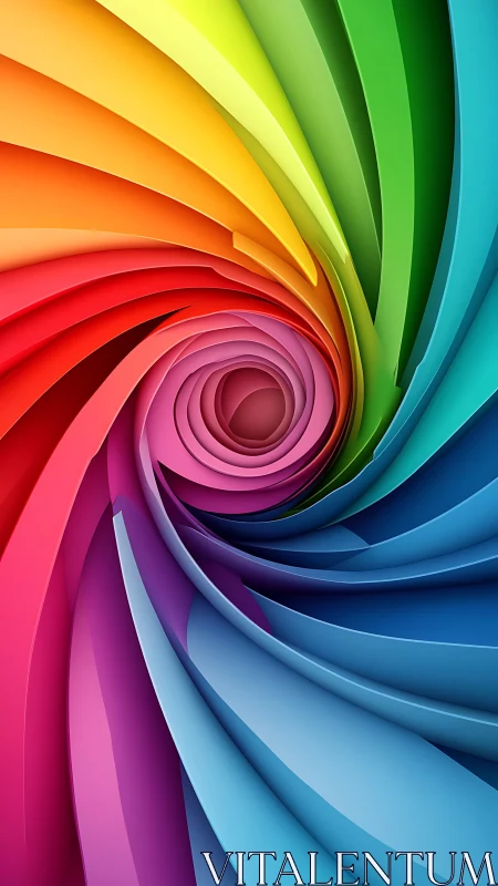 Chromatic spiral vortex in layered paperfold geometry.