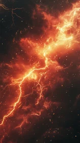 Cosmic Lightning Through Nebula Clouds.