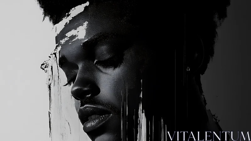 Quiet portrait lets streaked shadows frame a thoughtful face