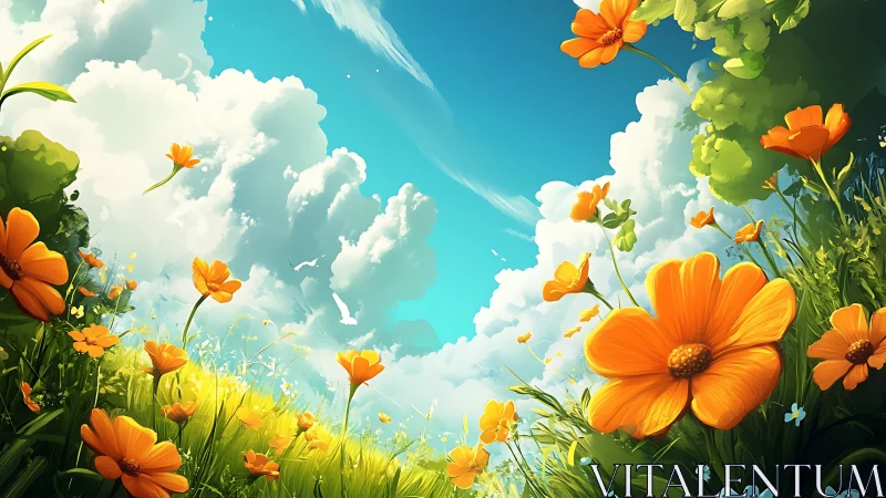 Luminous Garden Frame with Celestial Sky Composition