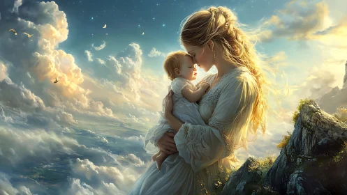 Mother and Child in Celestial Realm.