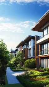 Sunlit modern apartments open onto lush, peaceful gardens