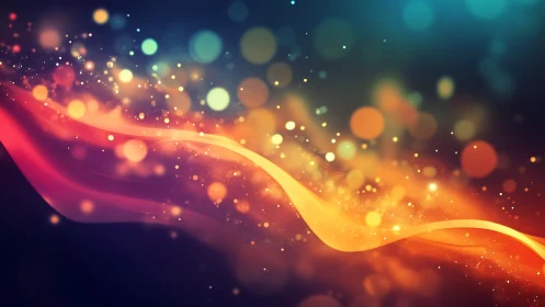 Glowing ribbons of color dance gently through dreamy light