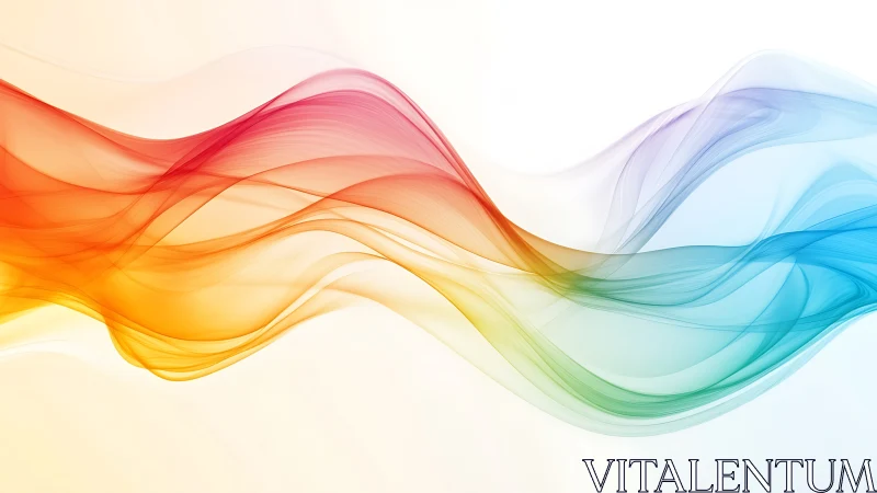 Gradient light waves flow across white minimal background.