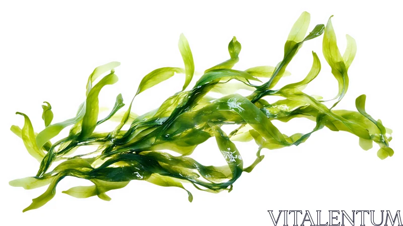 Fresh green seaweed close-up with vibrant natural texture.