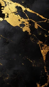 Black textured surface with abstract gold crackle veins.