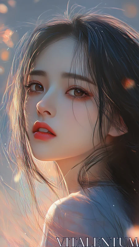 Backlit portrait rendering shows soft subsurface scattering effects