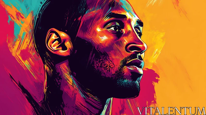 Bold neon portrait of a thoughtful dreamer in vivid color.