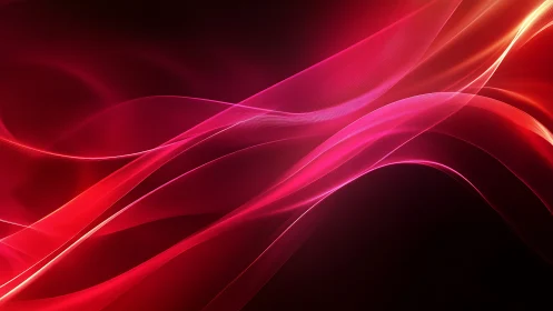 Radiant pink light waves drift gently across a dark horizon