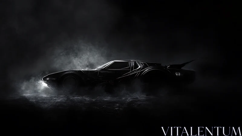 Shadow-stage supercar prowls through cinematic midnight haze.