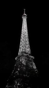 Midnight iron tower glows like a silver constellation.