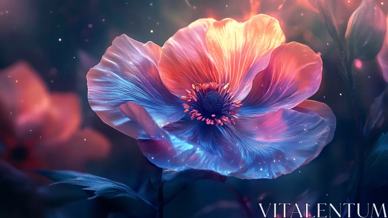 Luminous Anemone Blooms in Ethereal Gradient Splendor.