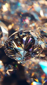 Photorealistic macro diamond array with refractive bokeh field.