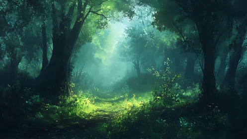 Enchanted Forest Path: A Journey Into Luminous Wonder