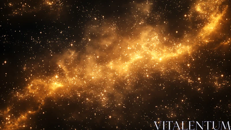 Starlit river of cosmic fire quietly braids through night