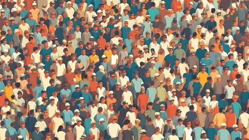 Colorful crowd scene celebrating everyday shared moments.