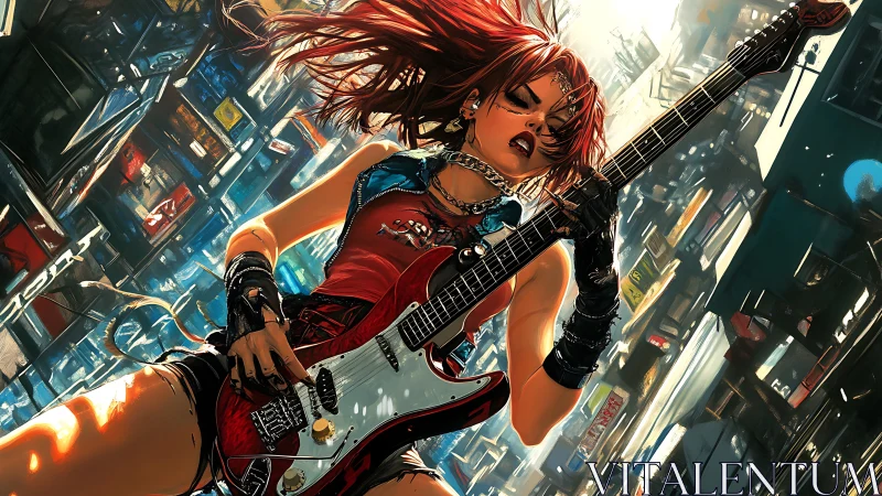 Electric street solo captures a fierce neon city performance